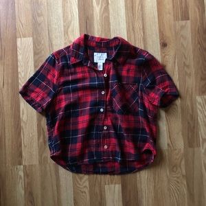 Plaid Short Sleeve Button Up